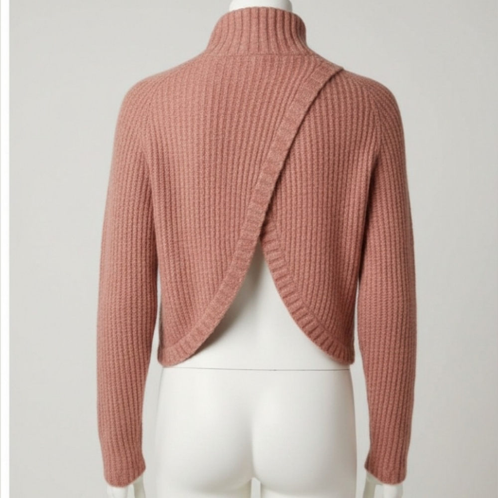 WAYF Marley Tulip Back Mock Neck Sweater. Size L. New with tag - Picture 5 of 9